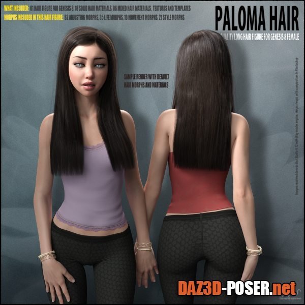 Dawnload Paloma Hair for Genesis 8 Female for free