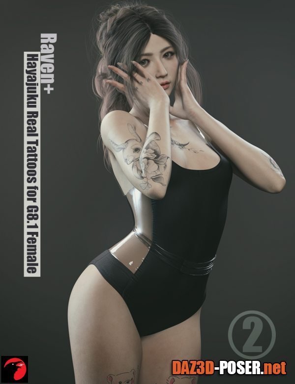 Dawnload RAV Hayajuku Real Tattoos TWO for Genesis 8.1 Females for free