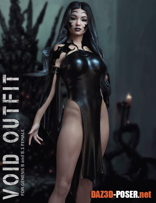 Dawnload dForce Void Outfit for Genesis 8 and 8.1F for free