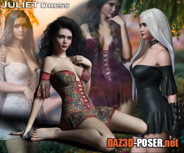 Dawnload Juliet Dress for Genesis 8.0 and 8.1 Females for free