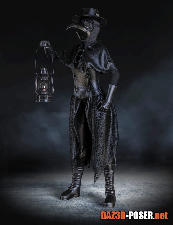 Dawnload Halloween Plague Doctor Outfit for Genesis 8 and 8.1 Females for free