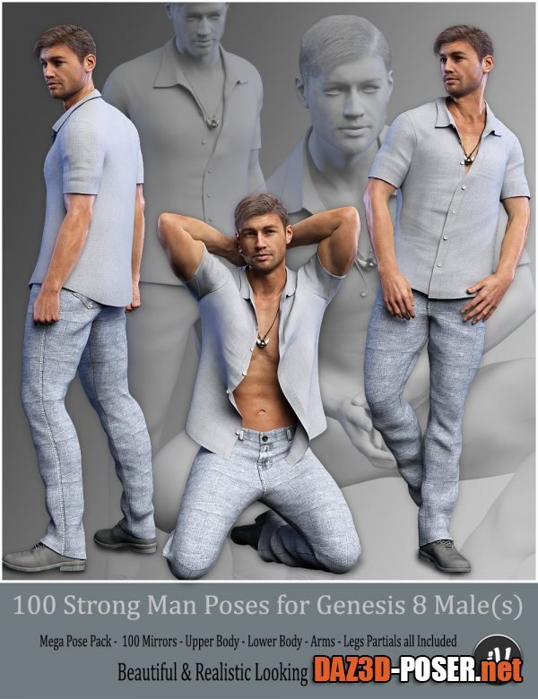 Dawnload iV 100 Strong Man Poses for Genesis 8 Male(s) for free