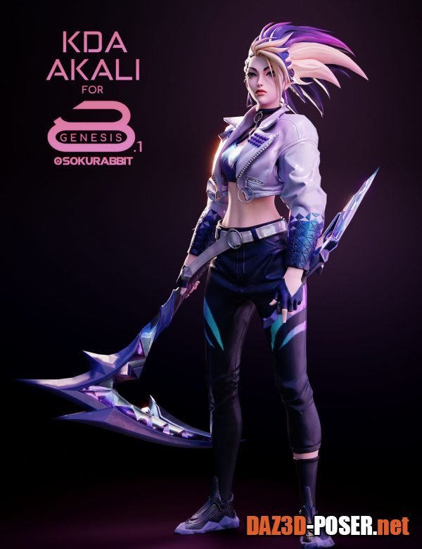 Dawnload KDA All Out Akali For Genesis 8 and 8.1 Female for free