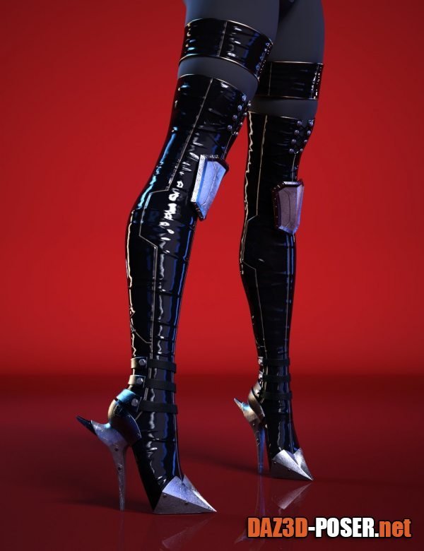 Dawnload Neko Samurai Boots for Genesis 8 and 8.1 Females for free