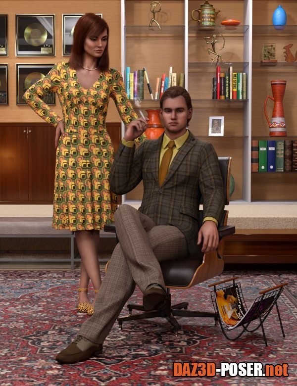 Dawnload Poses for Retro Living Room for Jacqueline 8.1 and Michael 8.1 for free