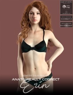Anatomically Correct Erin for Genesis 3 and Genesis 8 Female