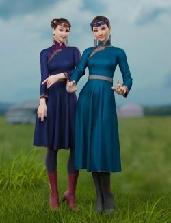 dForce MK Mongolian Dress for Genesis 8 and 8.1 Female