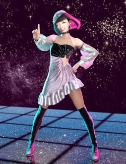 dForce Shooting Star Outfit for Genesis 8 and 8.1 Females