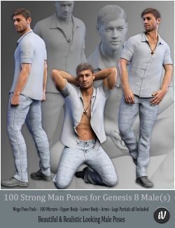 iV 100 Strong Man Poses for Genesis 8 Male(s)