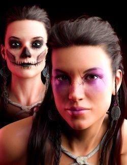 M3D Fantasy Makeup Geoshell and Earrings for Genesis 8 and 8.1 Females