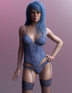 X Fashion Leather Lingerie Set for Genesis 8 and 8.1 Females