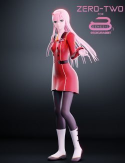 Zero Two For Genesis 8 And 8.1 Female Gold Edition