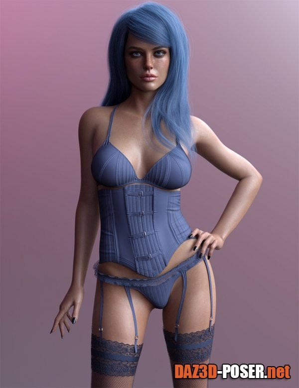 Dawnload X Fashion Leather Lingerie Set for Genesis 8 and 8.1 Females for free