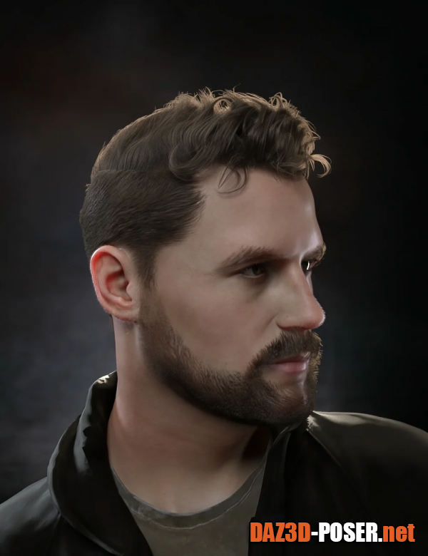 Dawnload Zenty Cool Hairstyle and Scruffy Beard for Genesis 8 and 8.1 Males for free