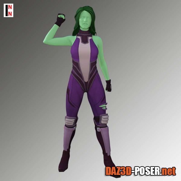 Dawnload Fortnite She-Hulk Outfit For Genesis 8 Female for free