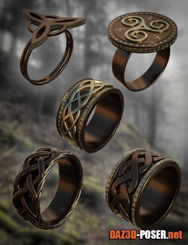 Dawnload Celtic Rings for Genesis 8 and 9 for free