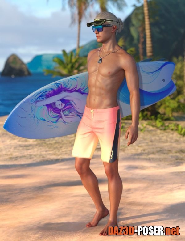 Dawnload Chasing Summer Accessories and Poses for Genesis 8.1 Males for free