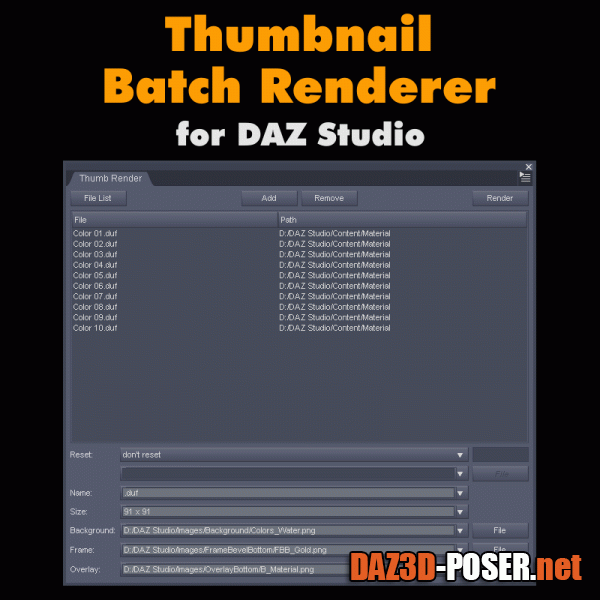 Dawnload Thumb Renderer for DAZ Studio for free
