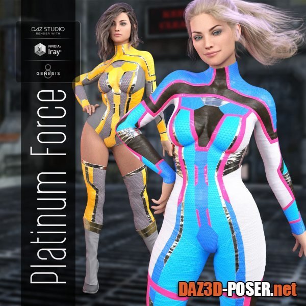 Dawnload Platinum Force Ouitfit for Genesis 8 Female for free