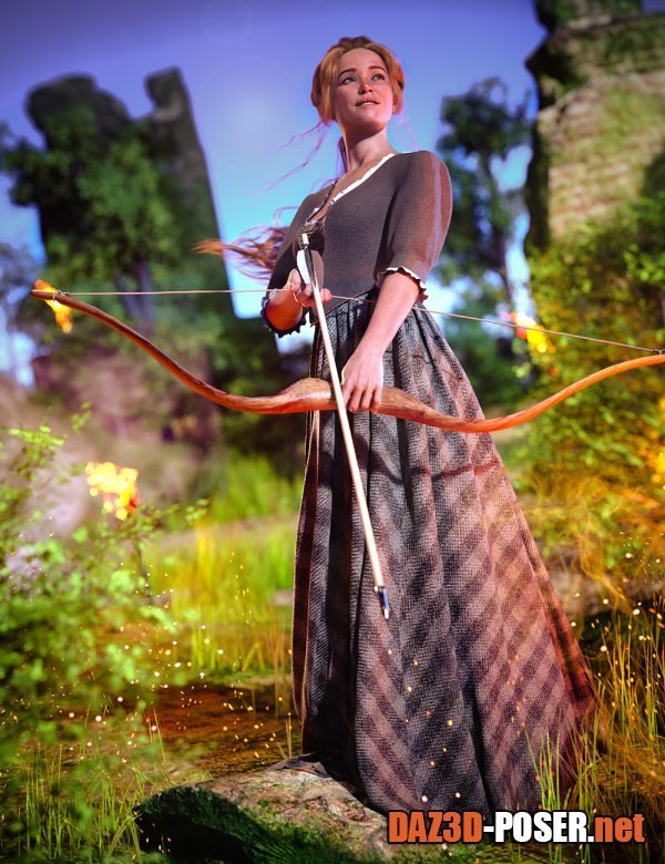 Dawnload KuJ dForce Medieval Dress for Genesis 9 for free