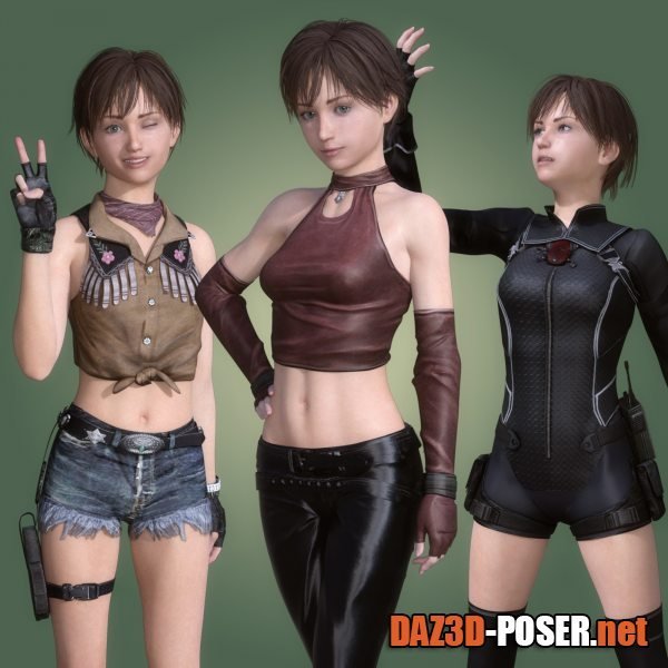 Dawnload Rebecca Chambers 3 Outfits for G8F for free