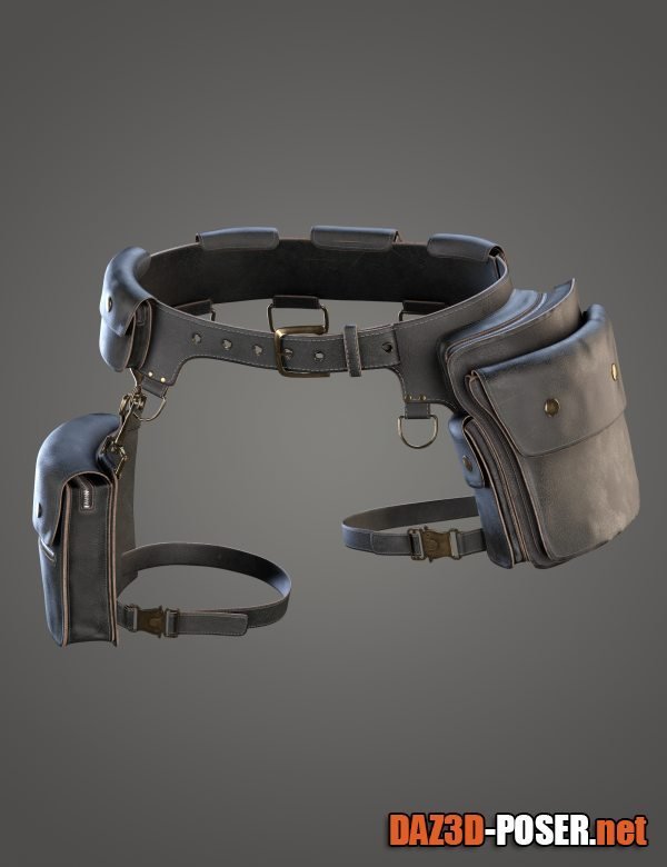Dawnload Rebel Outfit Belt with Bags for Genesis 8 Females for free