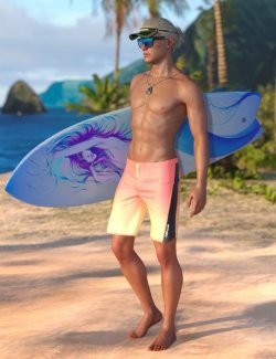Chasing Summer Accessories and Poses for Genesis 8.1 Males