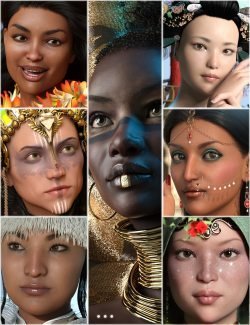 GHD Around The World – 10 plus 6 Faces for Genesis 8 and 8.1 Female