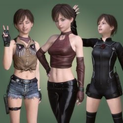 Rebecca Chambers 3 Outfits for G8F