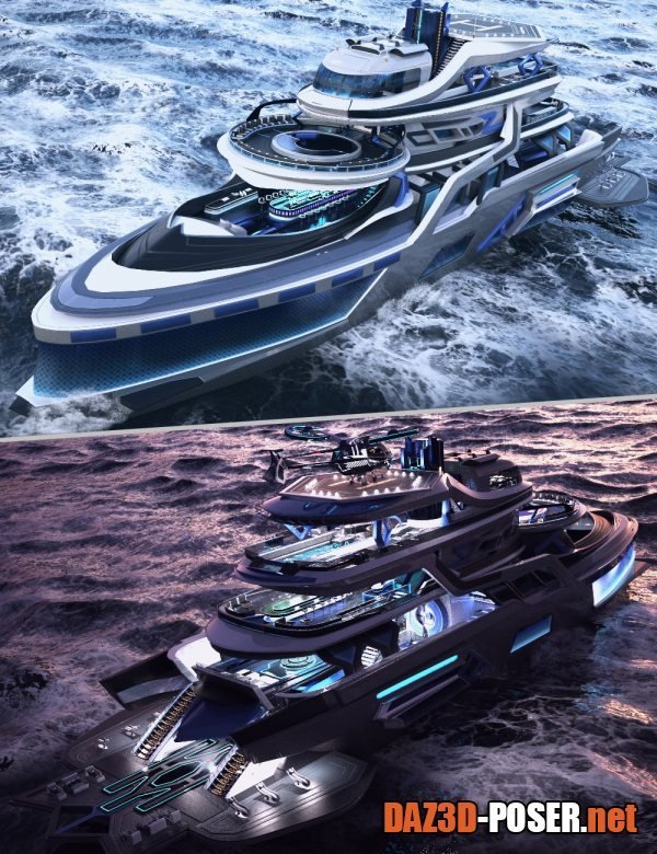Dawnload XI Futuristic Yacht for free