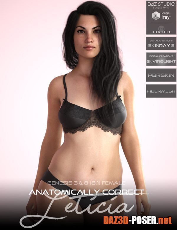 Dawnload Anatomically Correct: Leticia for Genesis 3 and Genesis 8 Female (8.1) for free