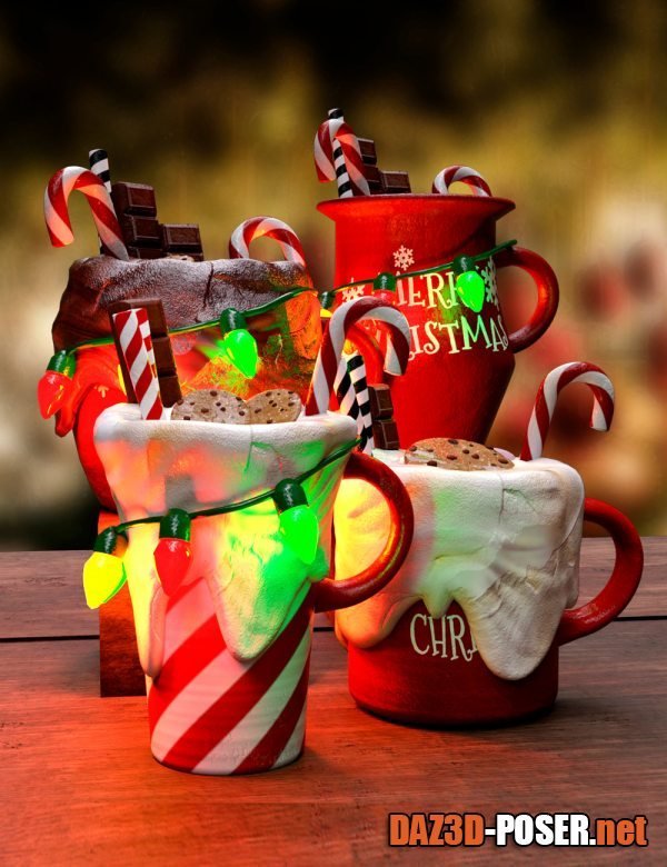 Dawnload Christmas Mugs Set and Poses for free