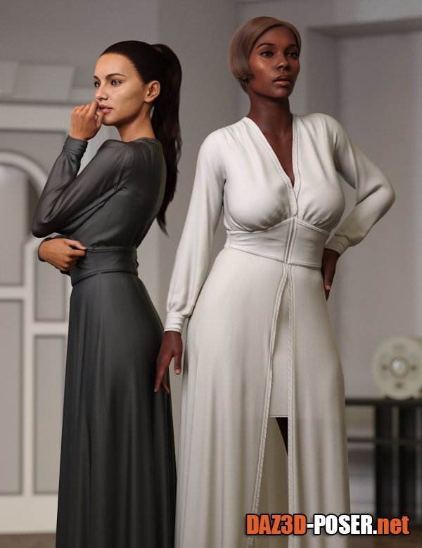 Dawnload dForce Vintage Lounge Gown for Genesis 8 and 8.1 Females for free