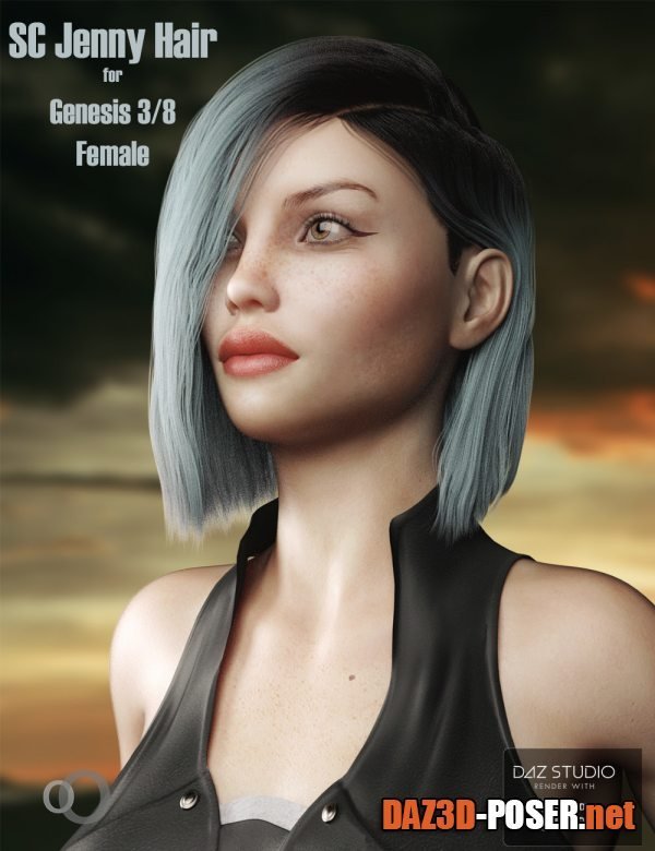 Dawnload SC Jenny Hair for Genesis 3 and 8 Females for free