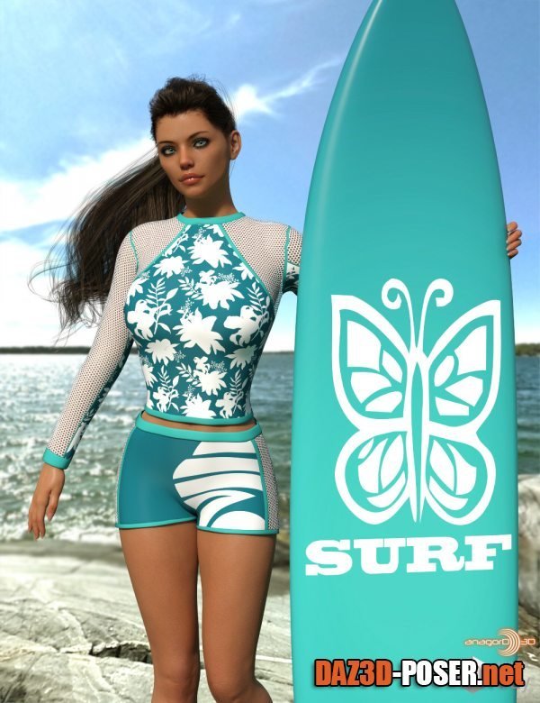 Dawnload VERSUS - Surfer Girl Outfit for Genesis 8 Female for free