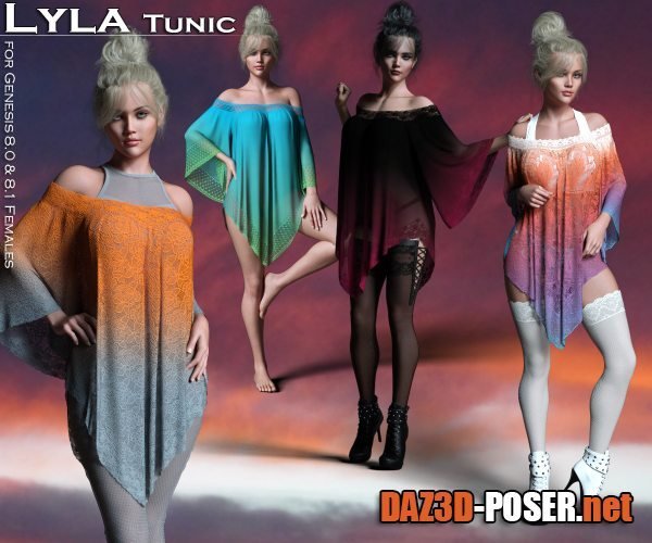 Dawnload Lyla Tunic for Genesis 8.0 and 8.1 Females for free