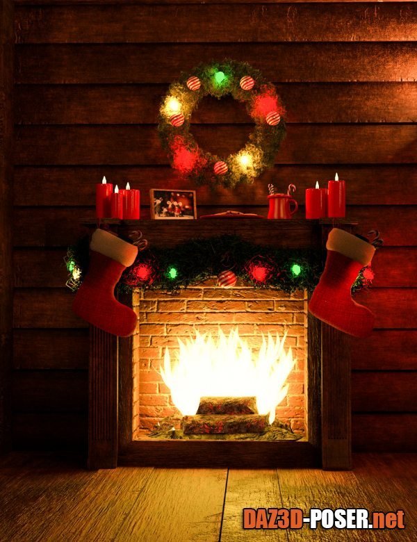 Dawnload M3D Christmas Fireplace for free