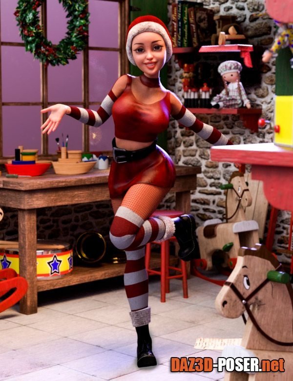 Dawnload Santa’s Helper Outfit for Genesis 8 Females for free