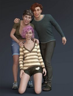 Family of Three - Poses for Genesis 8