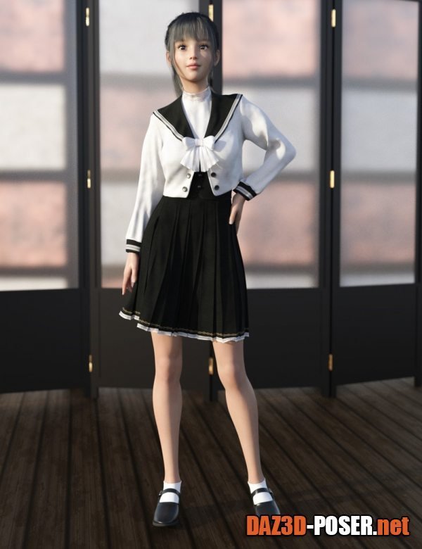 Dawnload dForce Elegant School Uniform for Genesis 8 Females for free