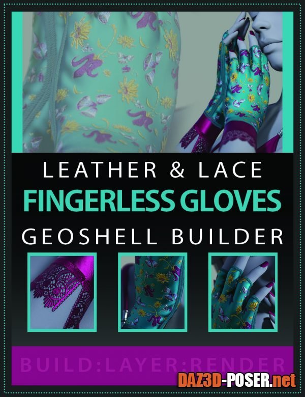 Dawnload Leather and Lace Fingerless Glove Builder for Genesis 9 for free