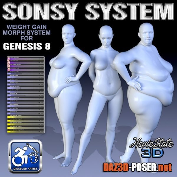 Dawnload Sonsy Weight Gain System for Genesis 8 Female (Bundle) for free