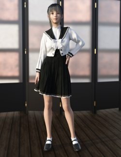 dForce Elegant School Uniform for Genesis 8 Females