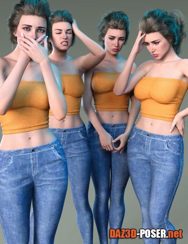 Dawnload Z Negative Emotions Utility Pose Collection for Genesis 8 and 8.1 for free