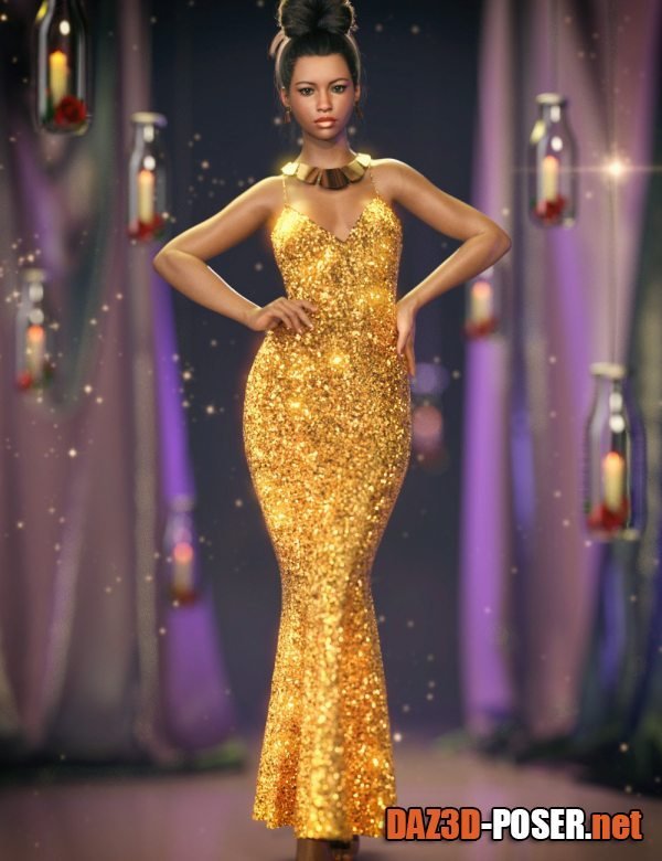Dawnload dForce Dalila Dress for Genesis 8, 8.1, and 9 for free