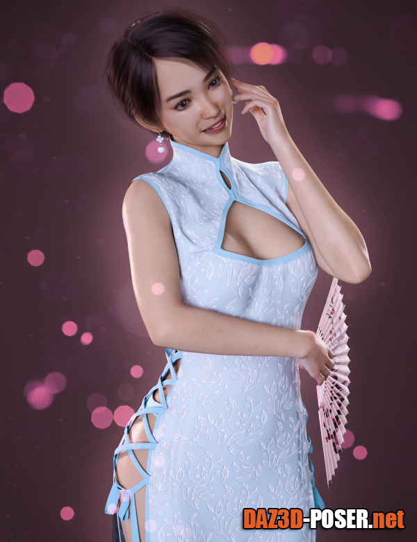 Dawnload dForce Li Mei Mini Dress Outfit for Genesis 8 and 8.1 Females for free