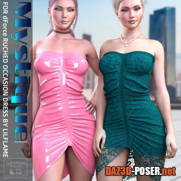 Dawnload Mystique Textures for dForce Ruched Occasion Dress for free