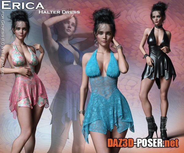 Dawnload Erica Halter Dress for Genesis 8/8.1 Females for free