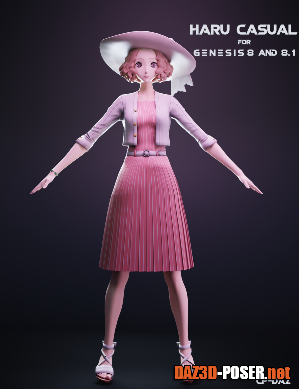Dawnload Haru Casual For Genesis 8 And 8.1 Female for free