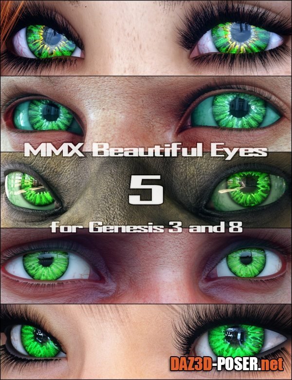 Dawnload MMX Beautiful Eyes 5 for Genesis 3, 8, and 8.1 for free